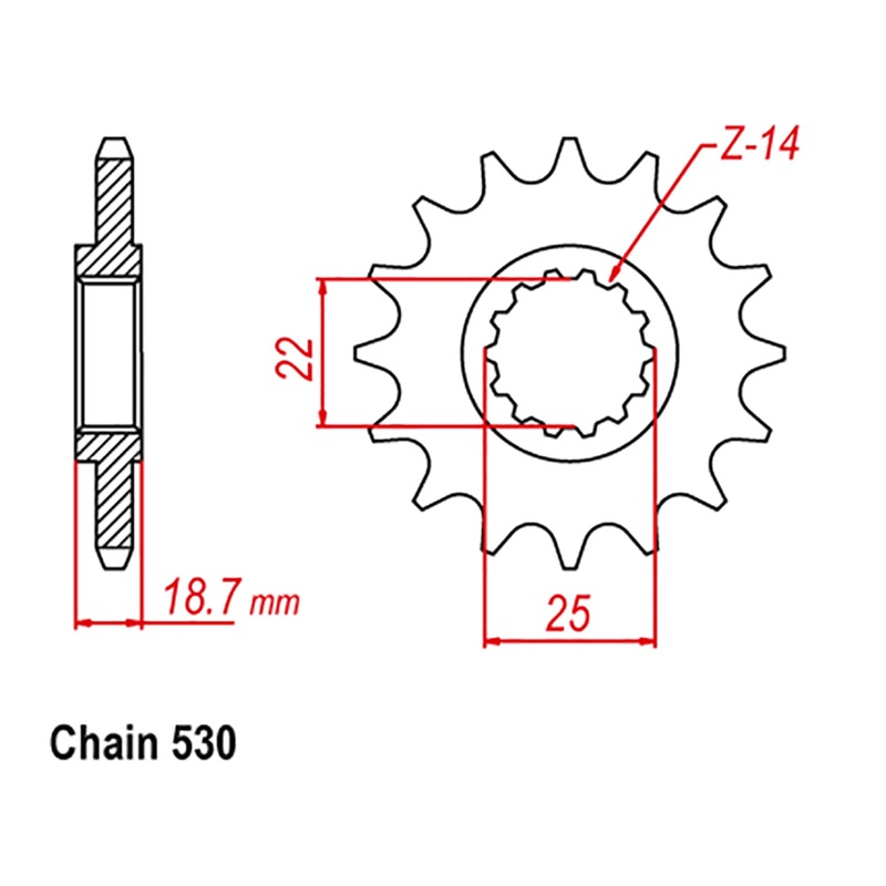 MTX 52900 Steel Front Sprocket #530