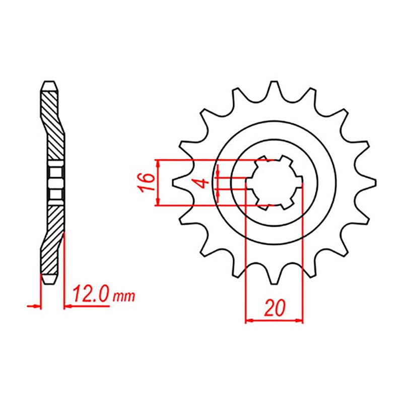 MTX 1606 Steel Front Sprocket #428