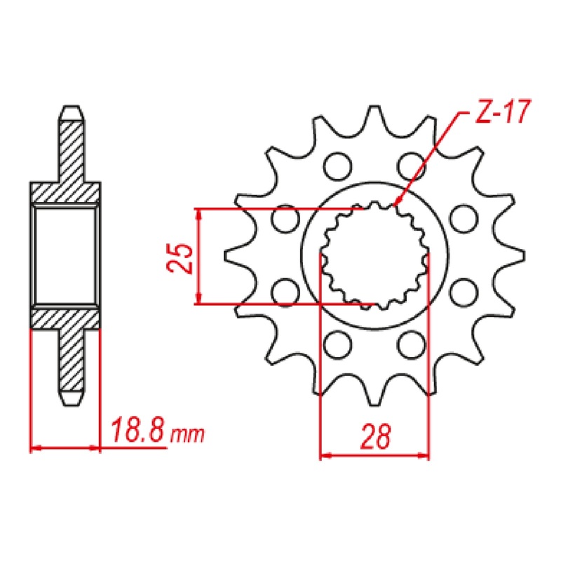 MTX 705 Steel Front Sprocket #520 (520 Conversion)