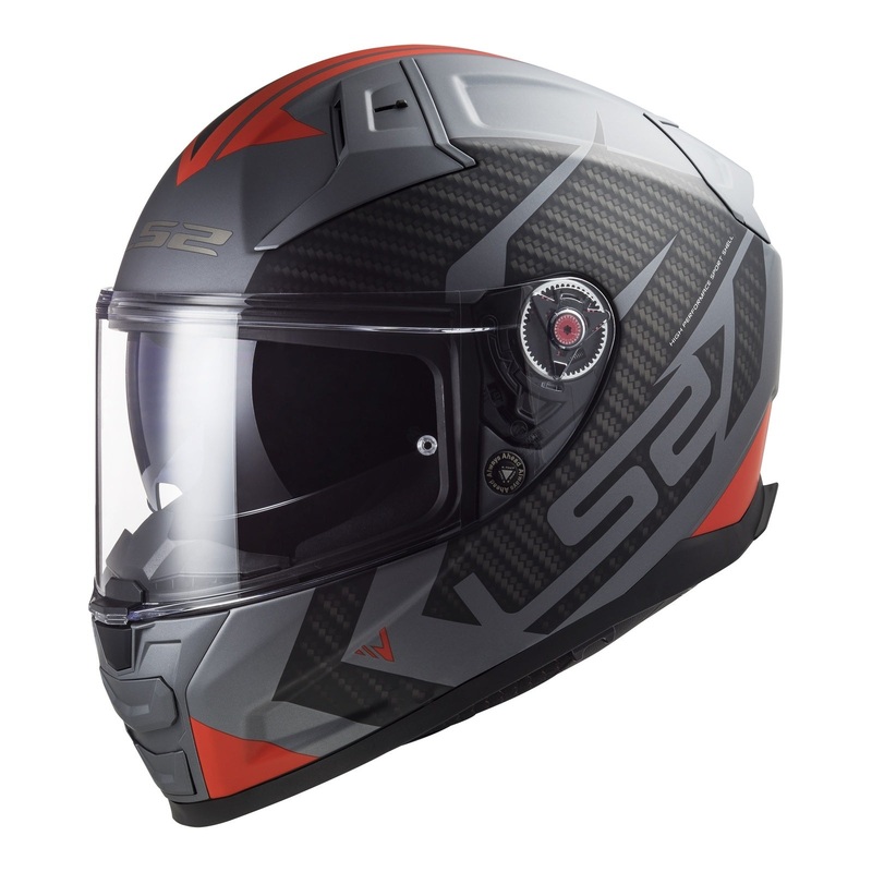 LS2 F881 Vector II Splitter Helmets - Matte Titanium / Red